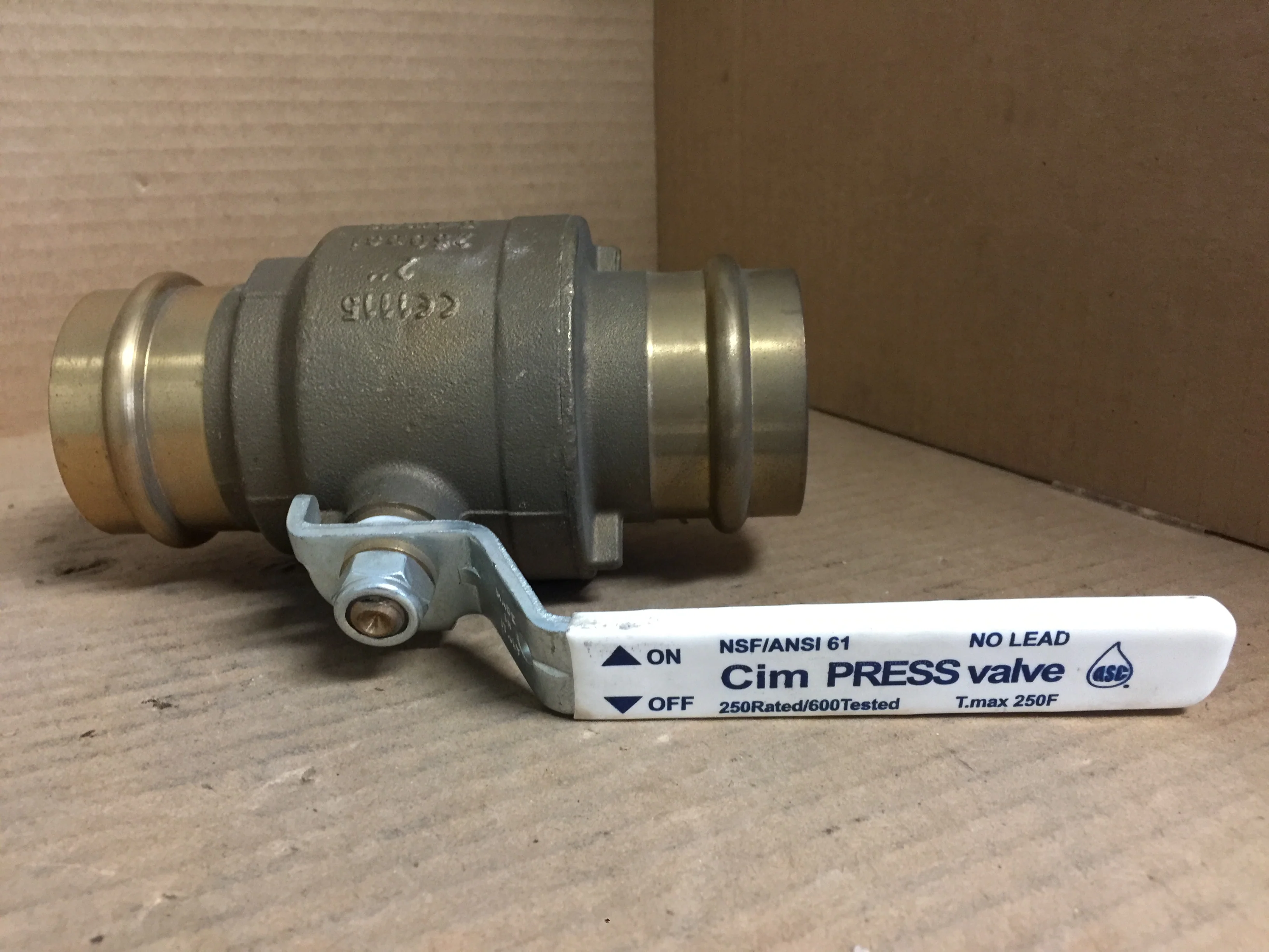 2" Press Ball Valve; Brass - Image 2