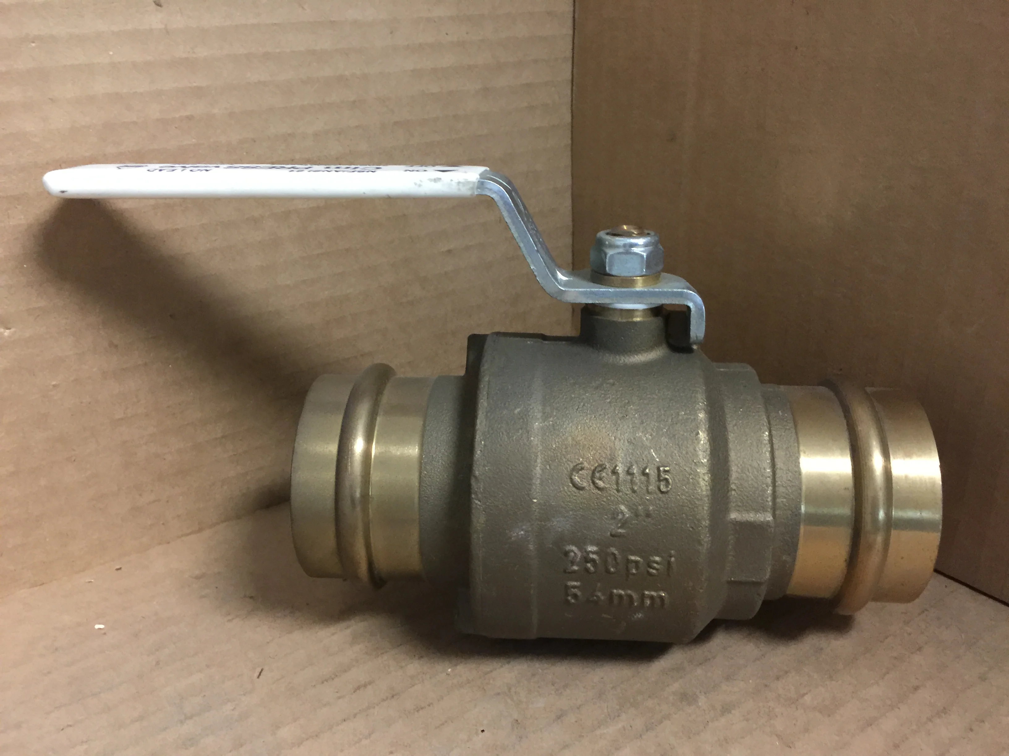 2" Press Ball Valve; Brass - Image 7