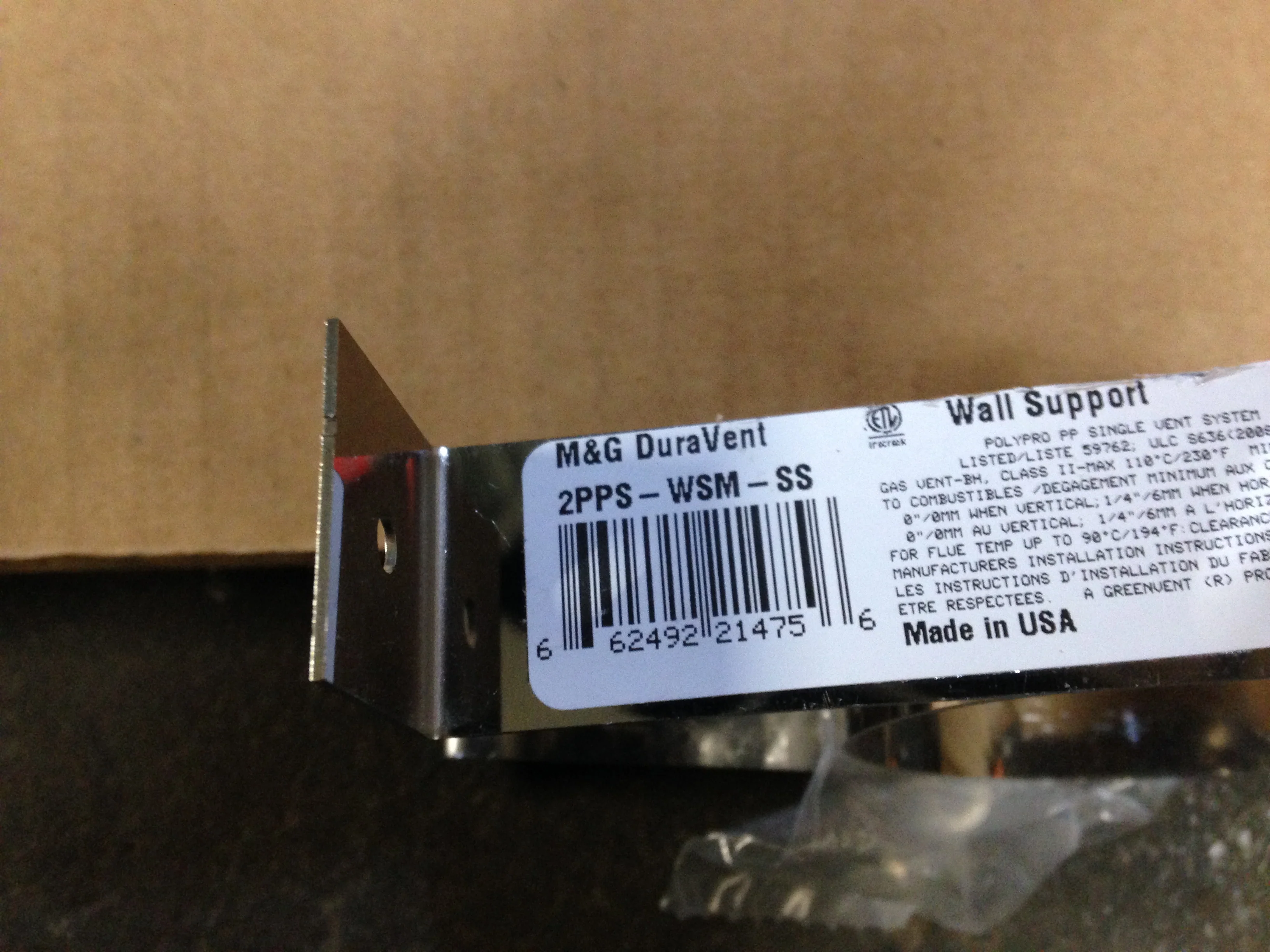 2" DIAMETER WALL SUPPORT STAINLESS, SOLD AS 6 PER BOX - Image 4