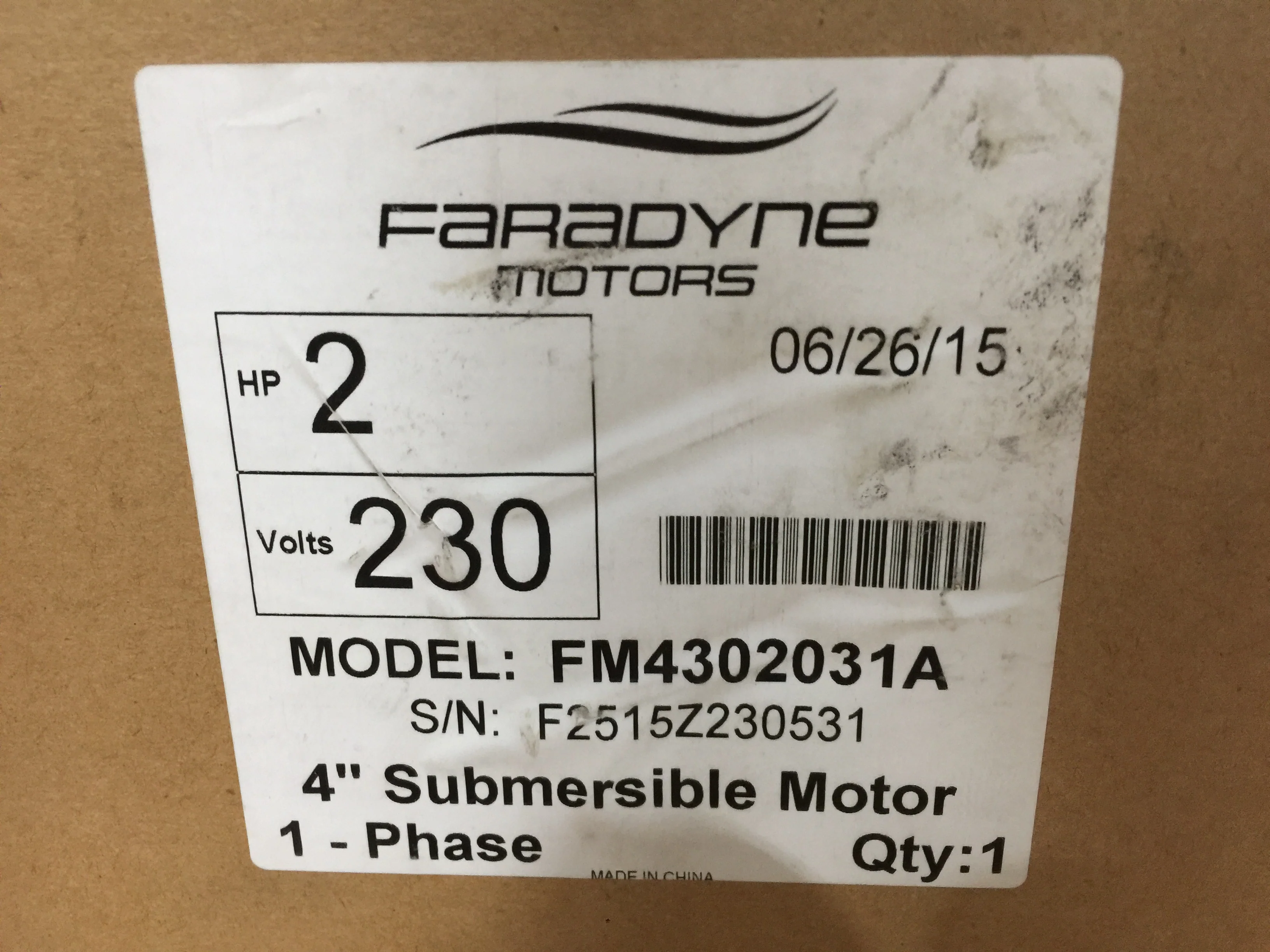 2 HP Submersible Electric Pump Motor; 230/60/1, RPM 3450, 9.9 Amps, 1.50 Kw - Image 7