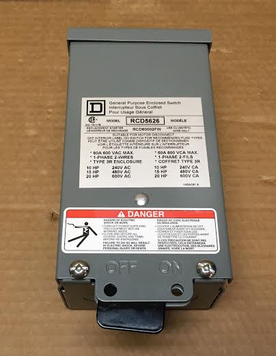 2 Pole 60 Amp General Purpose Non-Fusible Enclosed Disconnect 600/60-50/1