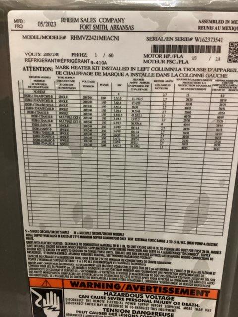 2 Ton AC/HP ECM Communicating Multiposition Air Handler 208-240/60/1 R-410A CFM 840 - Image 7