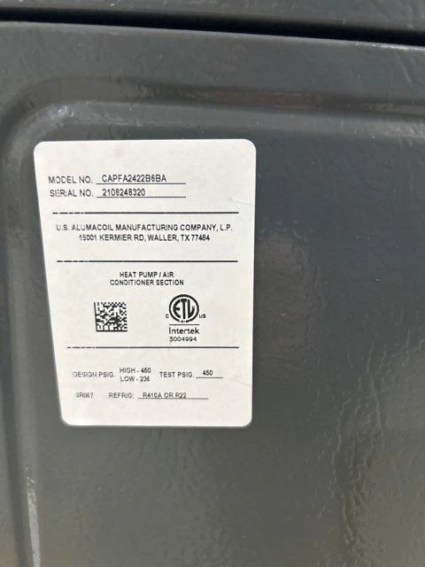2 Ton AC/HP Upflow/Downflow Cased A Coil, R22/R410A CFM 1500