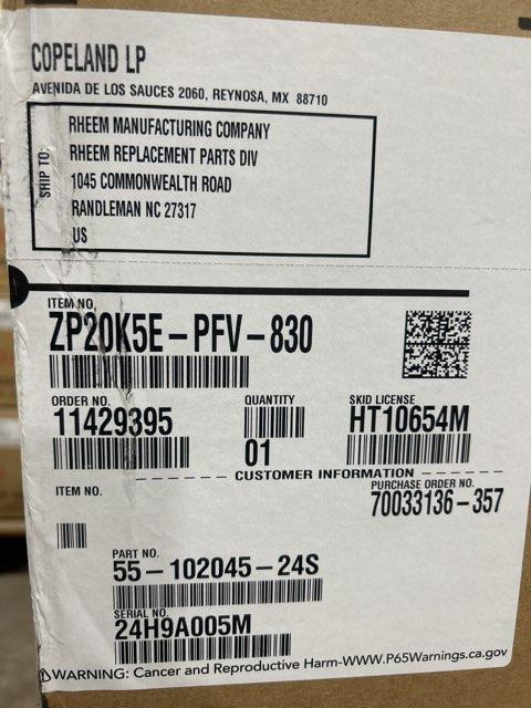 2 Ton AC Scroll Compressor 208/230/60/1 R410A