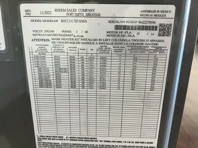 2 Ton AC/HP Multiposition ECM Fancoil, 208-230/60/1, R-410A, CFM 800, 16 SEER - Image 6