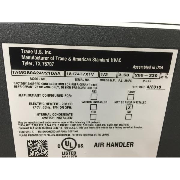 2 Ton AC/HP Multiposition Variable Speed ECM Air Handler; 200-230/60/1, R-410A - Image 3