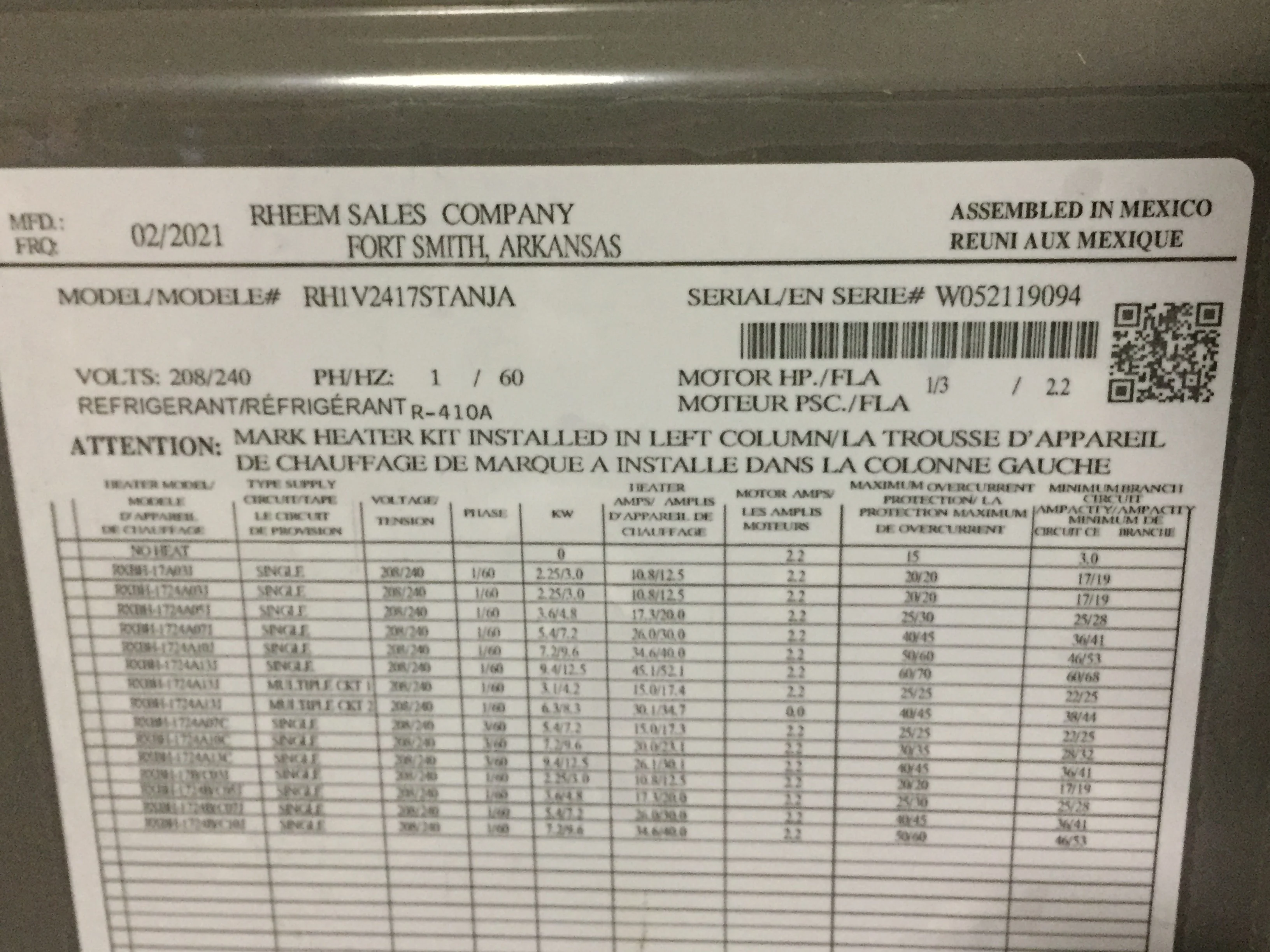 2 Ton AC/HP Multiposition Variable Speed ECM Fancoil 208-230/60/1 R-410A CFM 800 16 Seer - Image 4