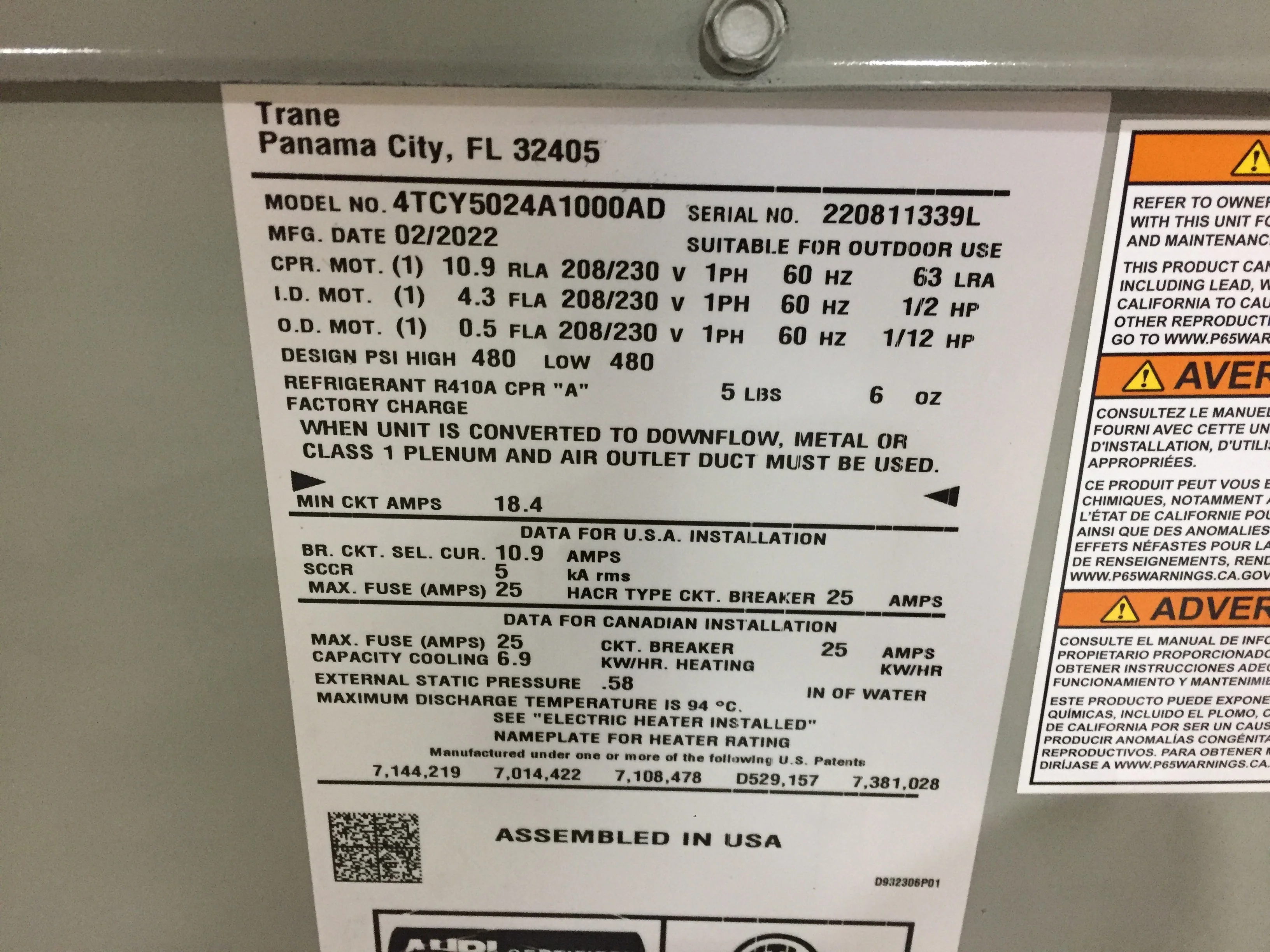 2 TON CONVERTIBLE PACKAGED AIR CONDITIONING UNIT, 15 SEER, 208-230/60/1, R410A - Image 4