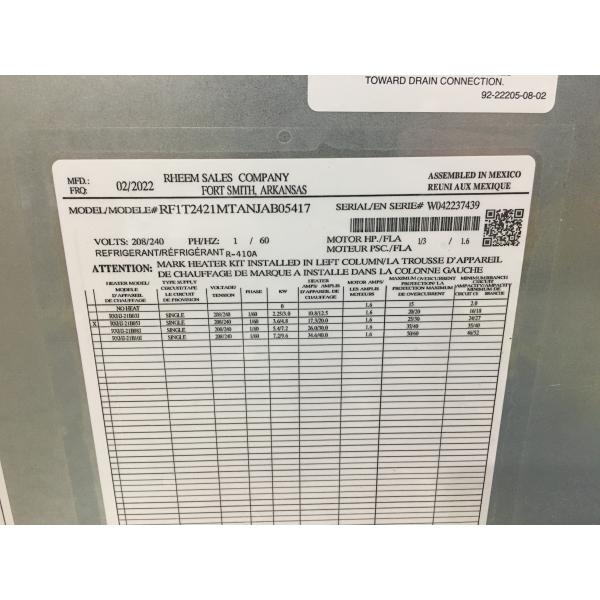 2 Ton Heat Pump 14 SEER And 2 Ton Air Handler With 5 Kw Heat 208-230/60/1 - Image 10
