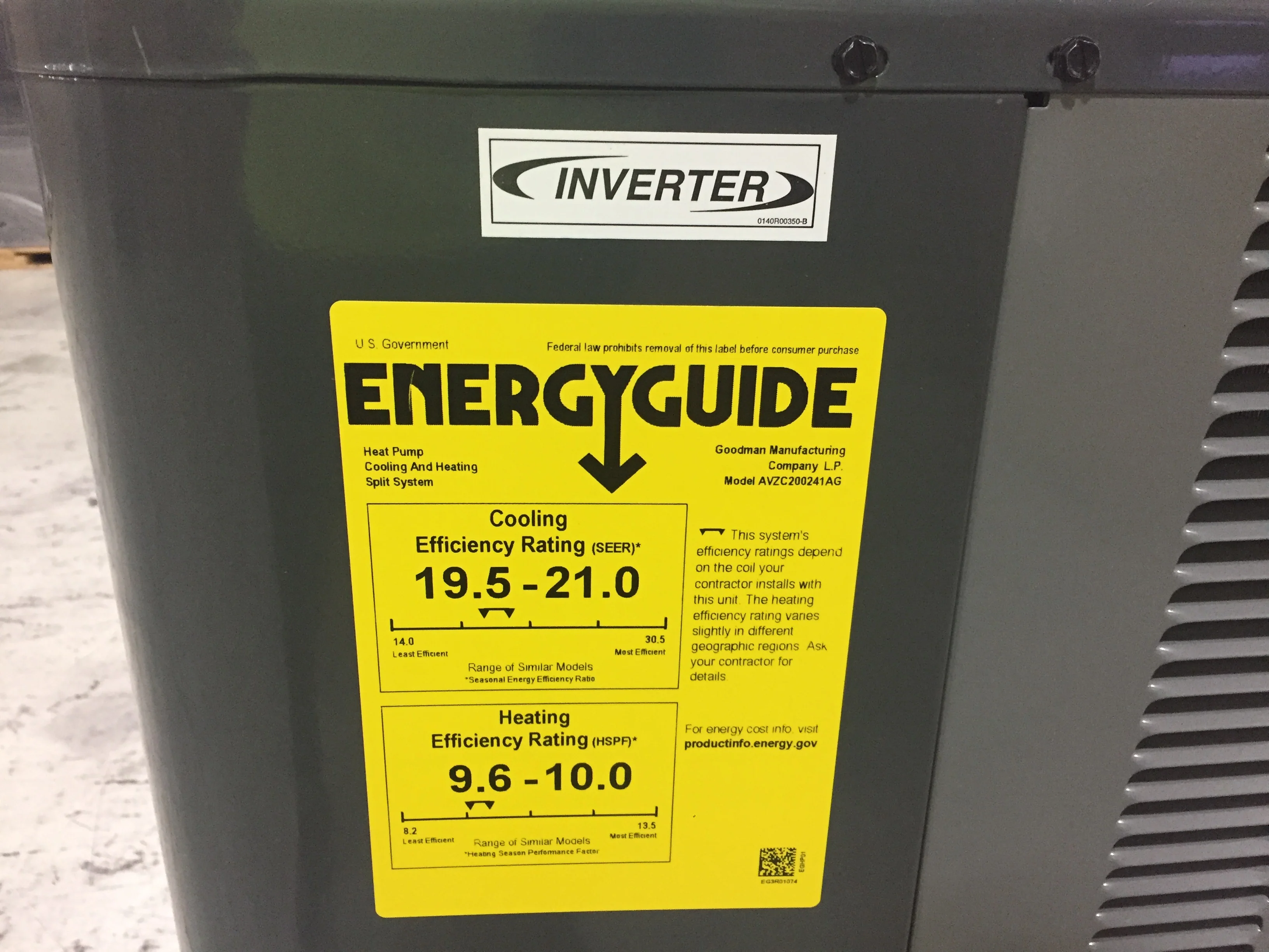2 Ton Inverter Split-System Communicating Heat Pump 208-230/60/1 R410A 20 SEER - Image 3