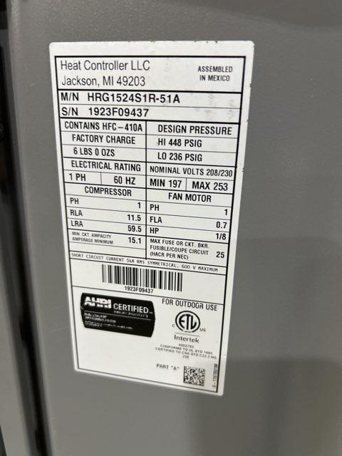 2 Ton Single-Stage Split-System Heat Pump; 208-230/60/1, R410A, 15 SEER - Image 6