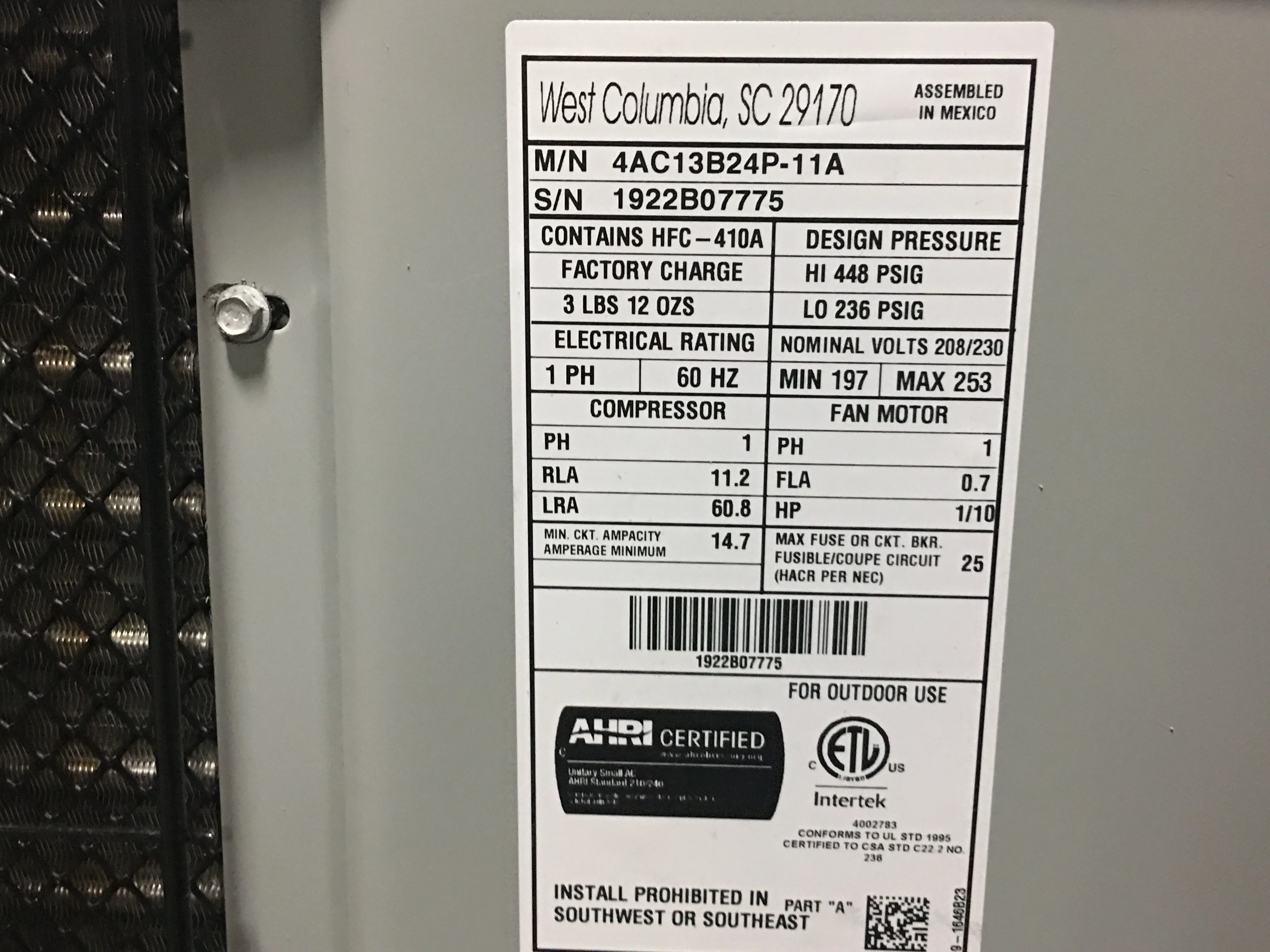 2 Ton Split-System Air Conditioner 208-230/60/1 R410A 13 SEER - Image 6