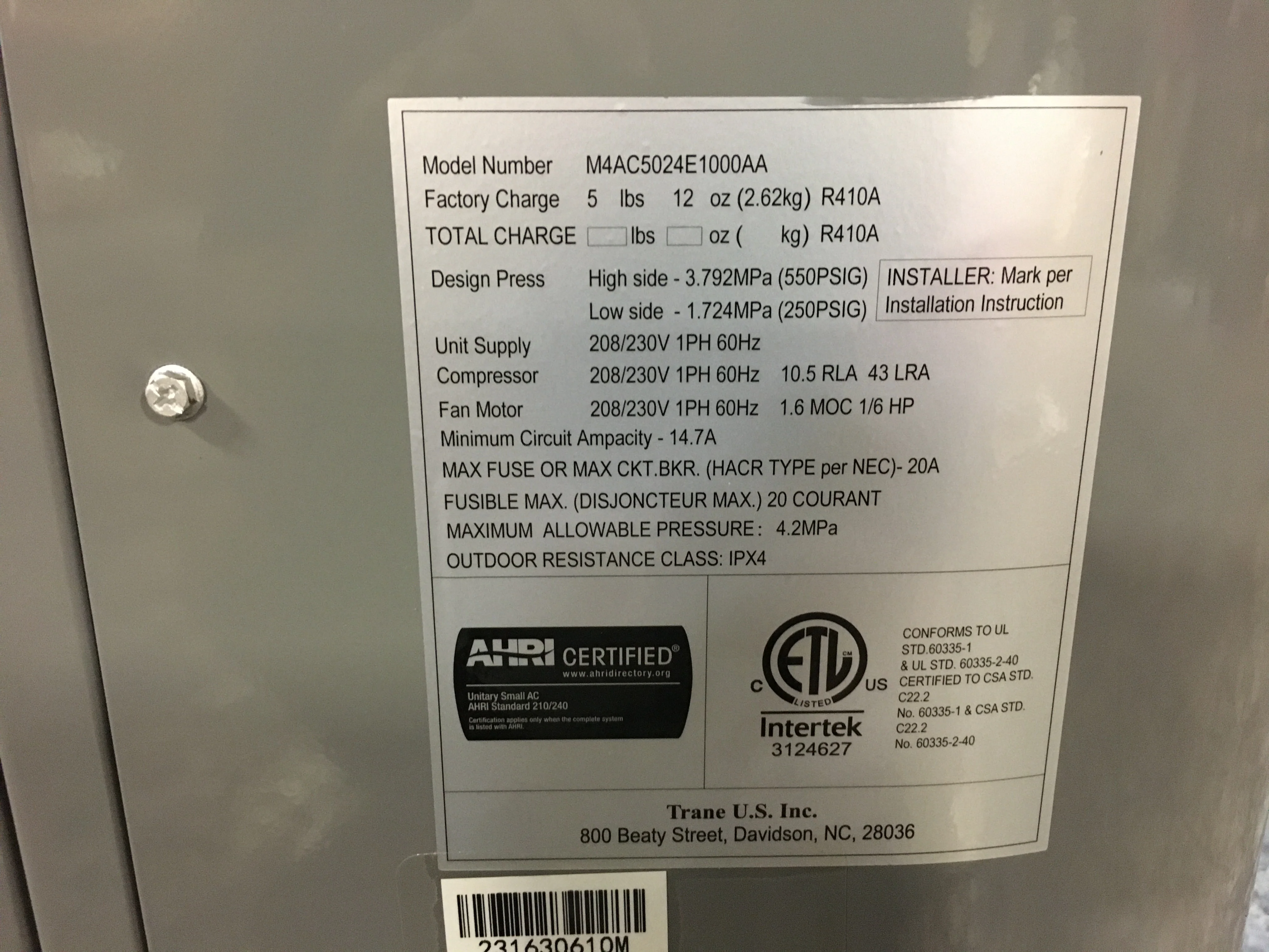2 Ton Split-System Air Conditioner; 208-230/60/1, R-410A, 14.3 SEER2 - Image 4
