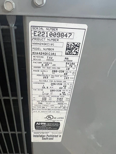 2 Ton Split-System Air Conditioner 208-230/60/1 R-410A 16 Seer - Image 6