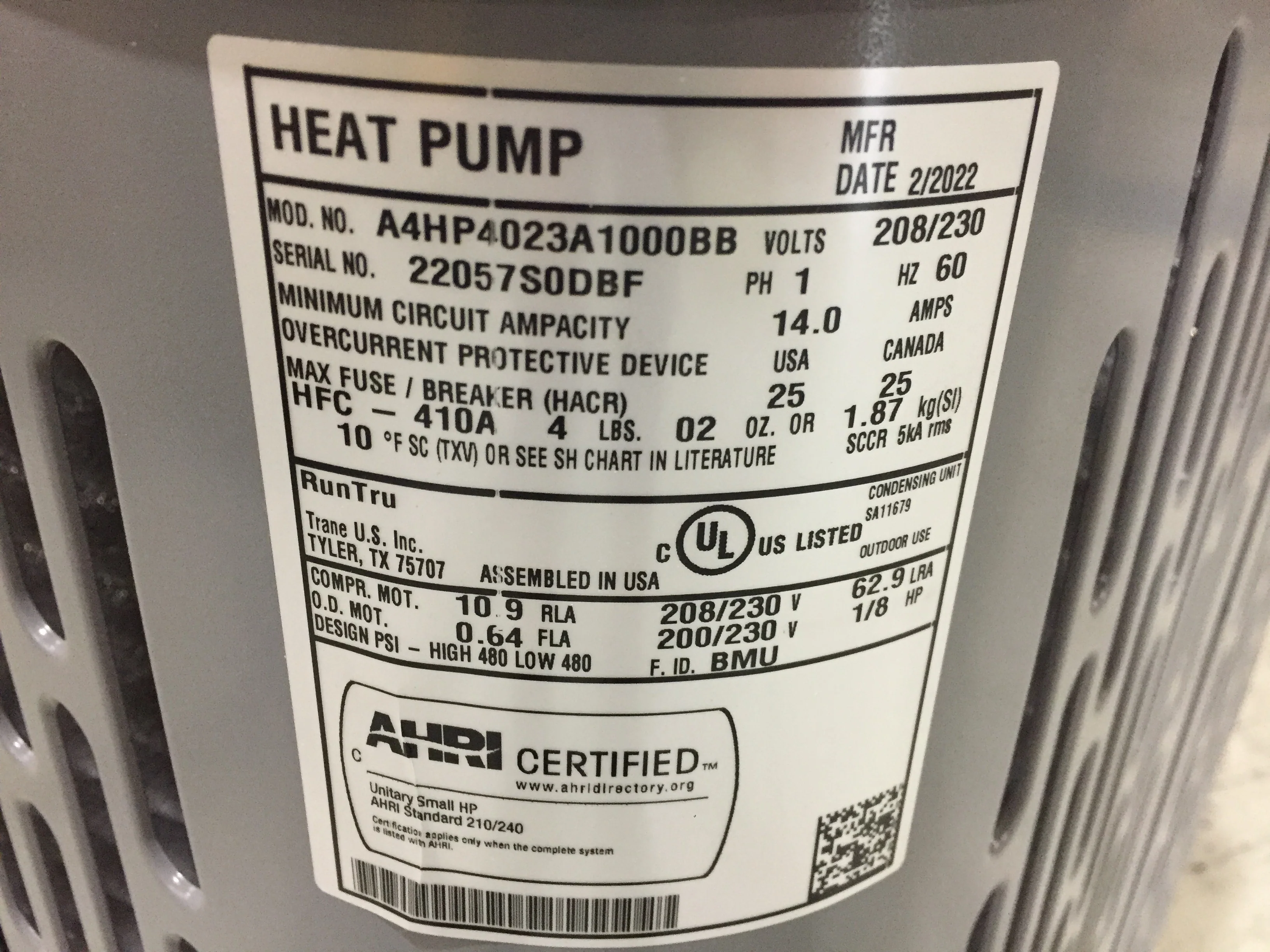 2 TON SPLIT-SYSTEM HEAT PUMP 208-230/60/1 R410A 14 SEER - Image 4