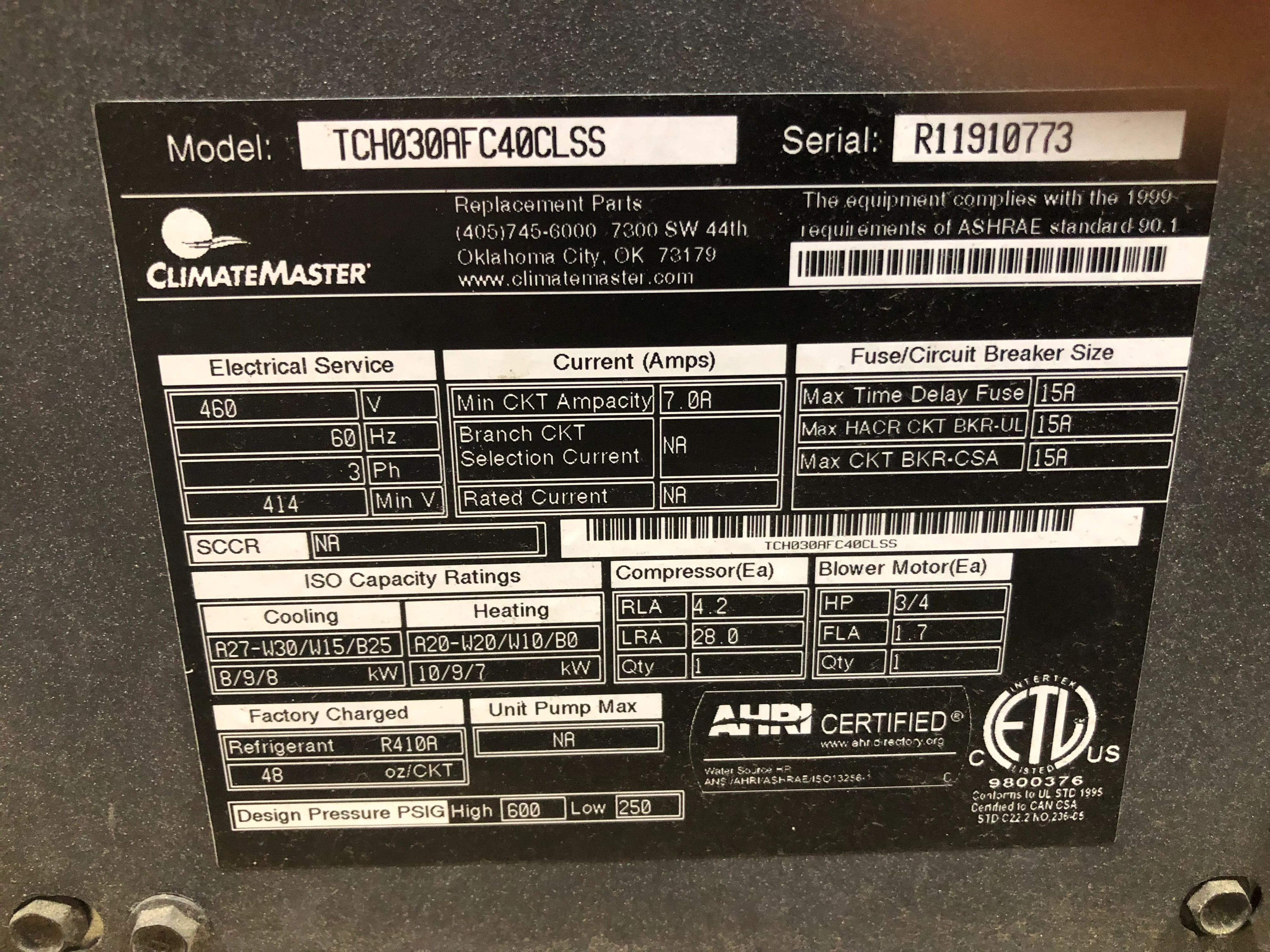 2-1/2 Ton Tc" Series Horizontal Geothermal Indoor Heat Pump With PSC Motor - Image 4
