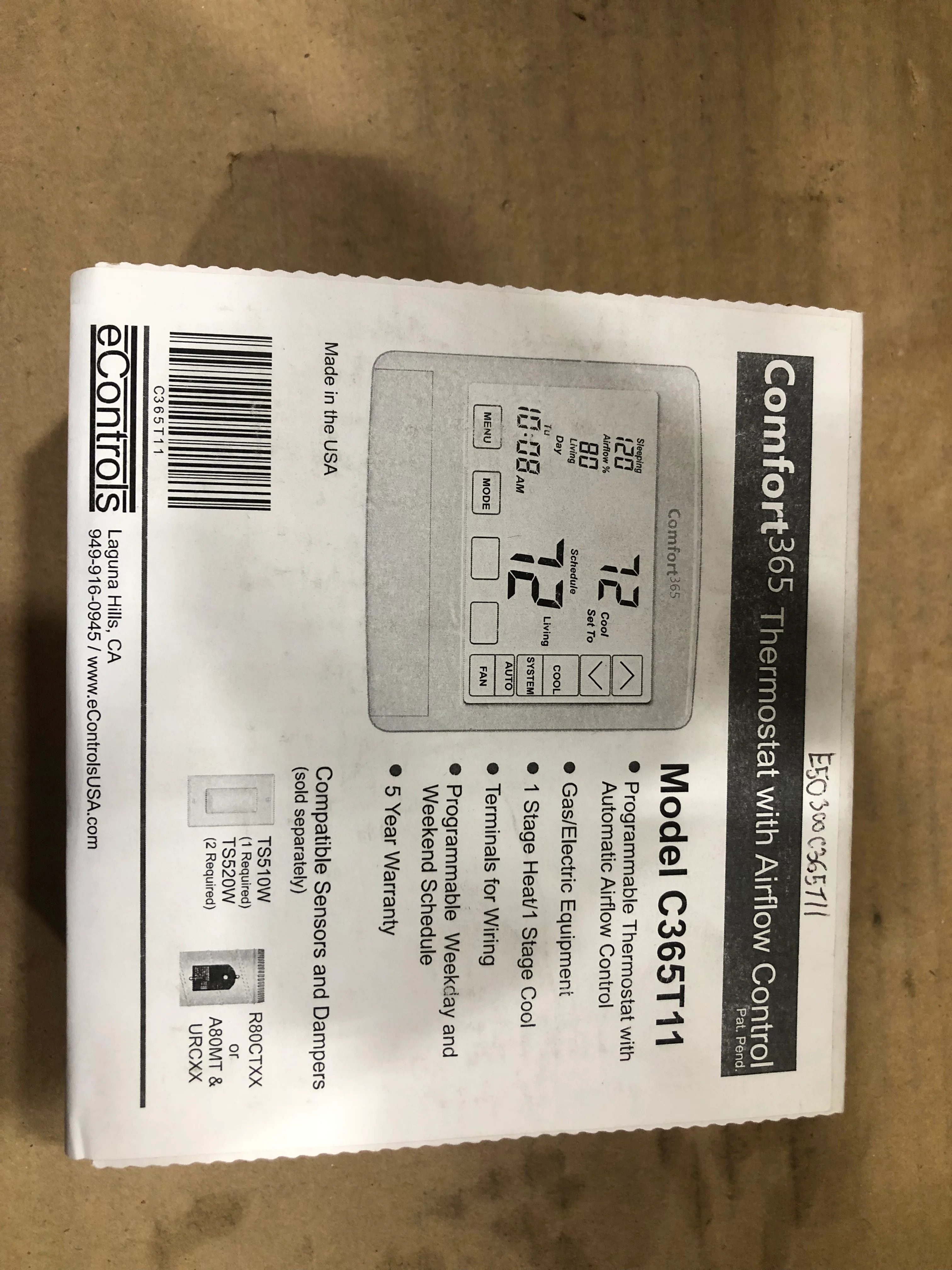 24 VAC Programmable Thermostat with Airflow Control - Image 3