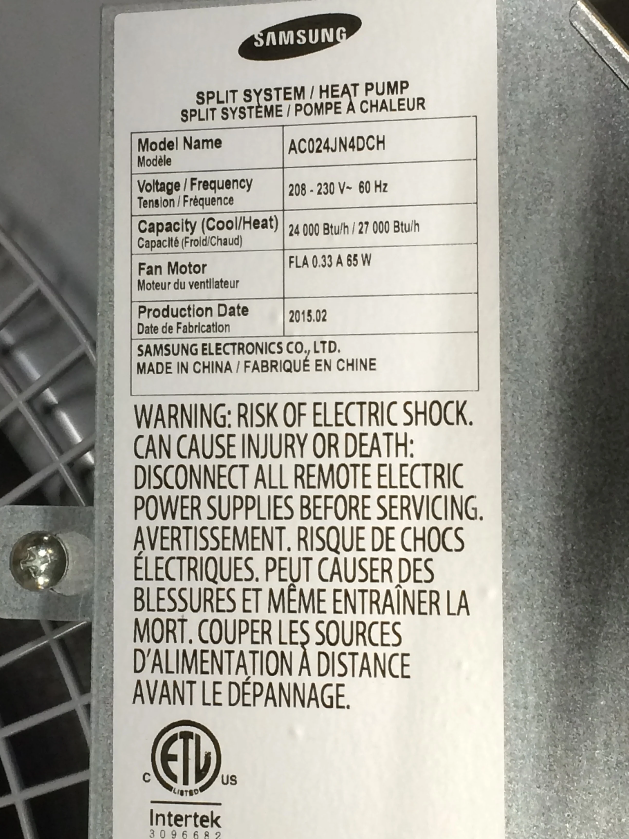 24,000 BTU Cassette Type Indoor Inverter Mini-Split Heat Pump, 208-230/60/1 R-410A - Image 3