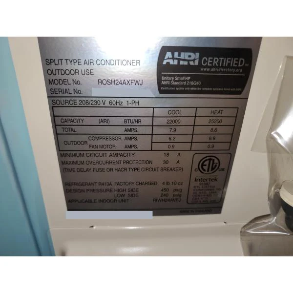 24,000 BTU "Classic Plus" Series Single-Zone Inverter Mini-Split Heat Pump Set, 208-230/60/1 R-410A - Image 5