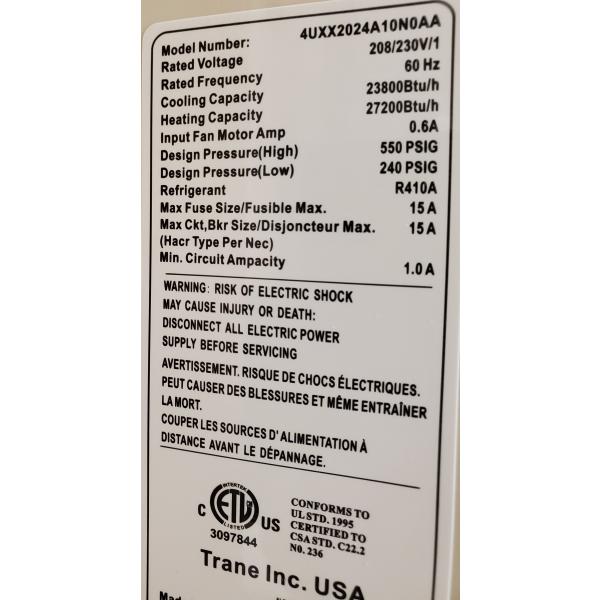 24,000 Btu Single Zone Mini Split Heat Pump Set 208-230/60/1 16 Seer R-410A - Image 5