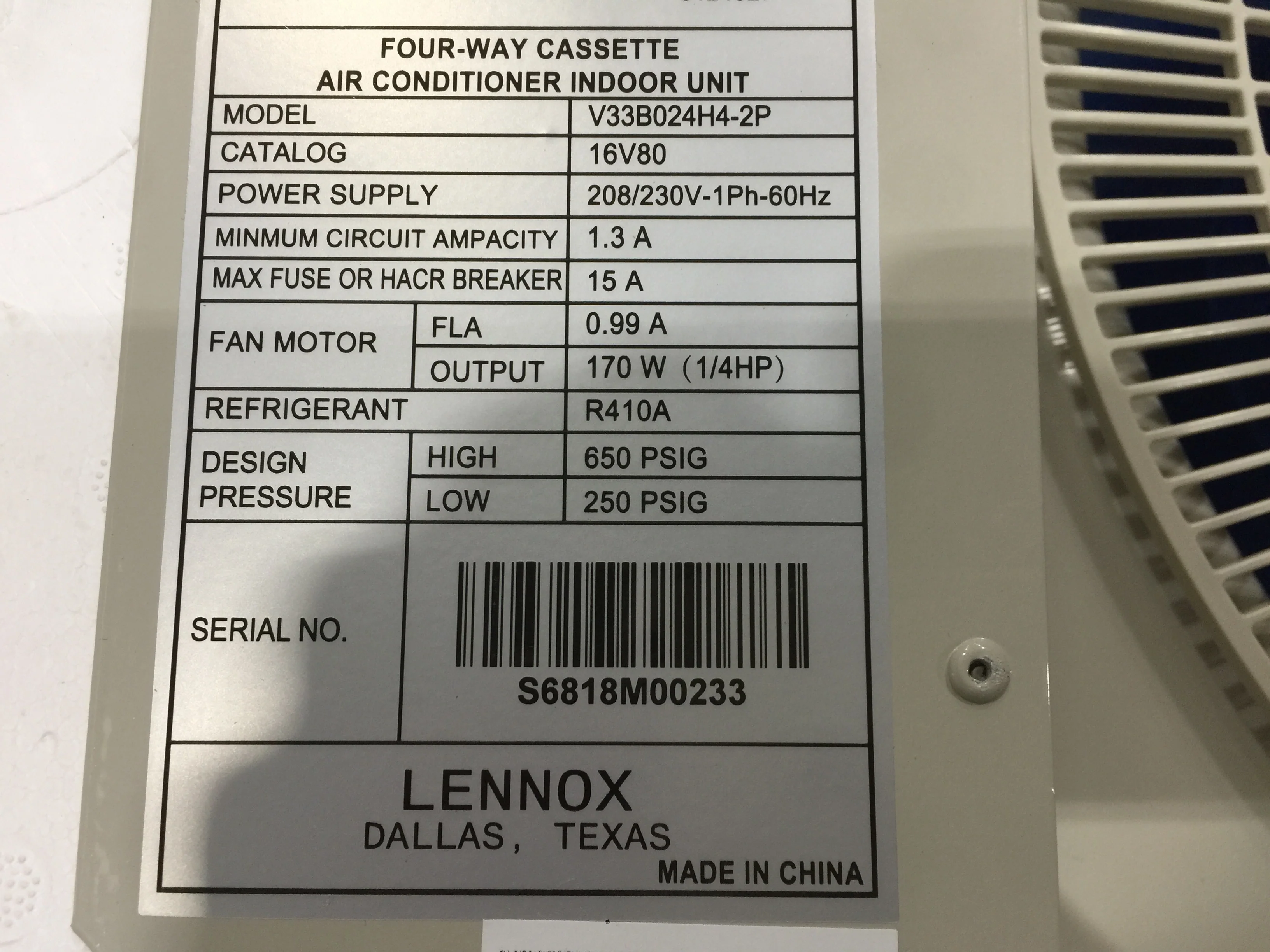 24,000 BTU VRF Heat Pump Ducted Concealed 4 Way Cassette Mini-Split Indoor Unit - Image 6