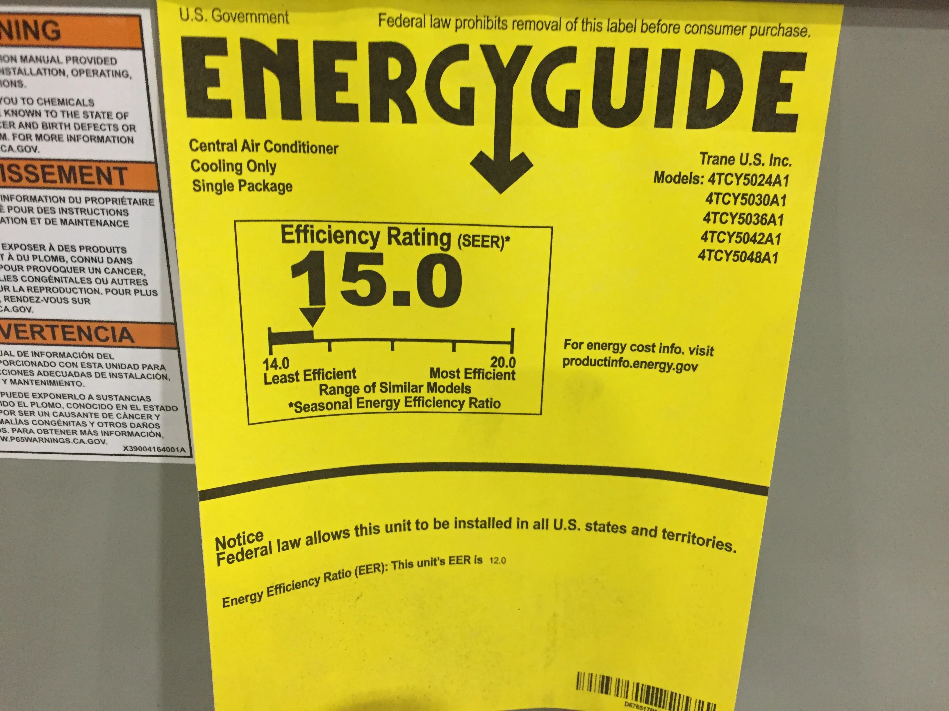 2.5 TON CONVERTIBLE PACKAGED AIR CONDITIONING UNIT, 15 SEER, 208-230/60/1, R410A - Image 6