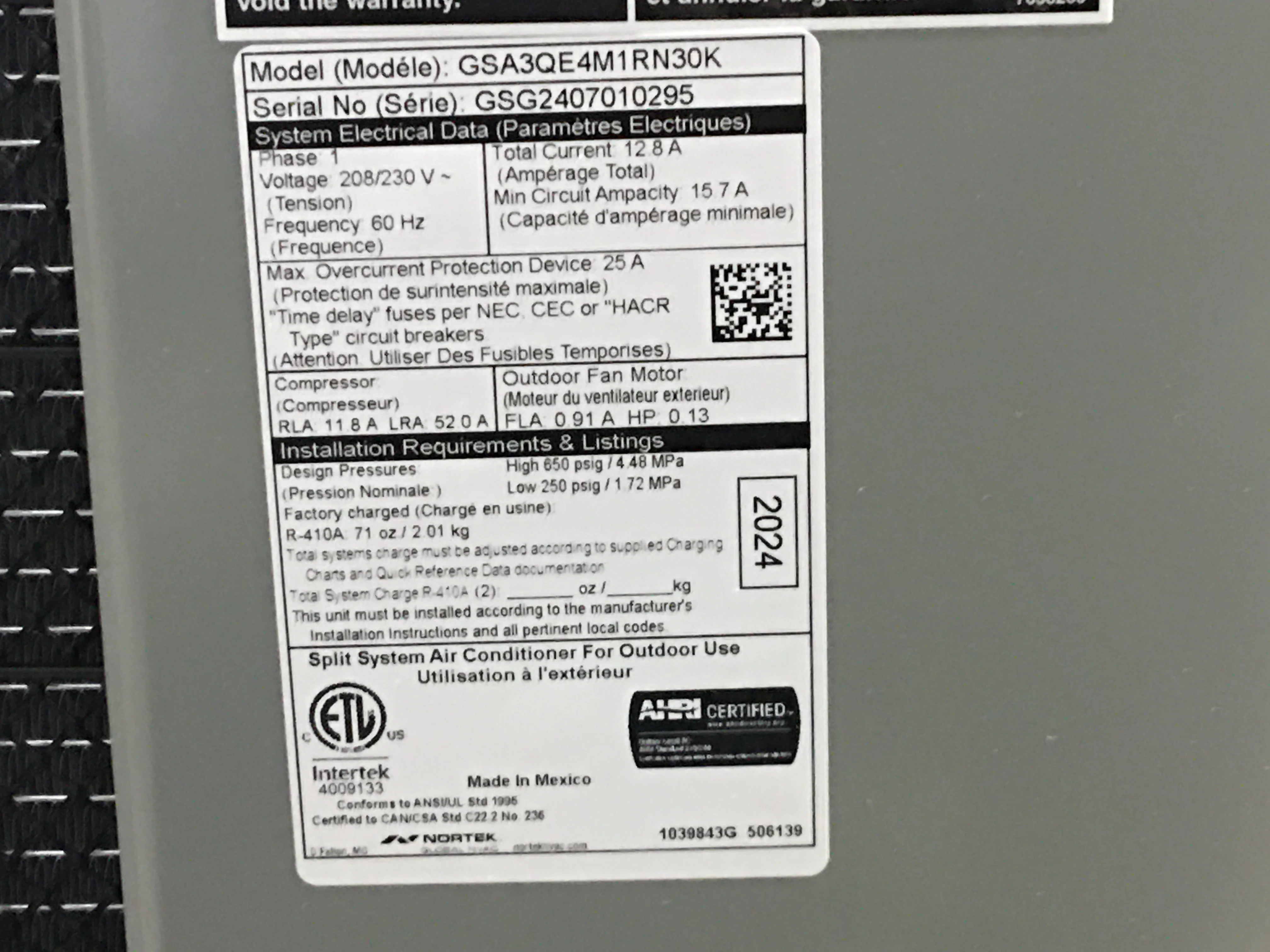 2.5 Ton Split-System Air Conditioner 208-230/60/1 R410A 14.3 SEER2 - Image 5