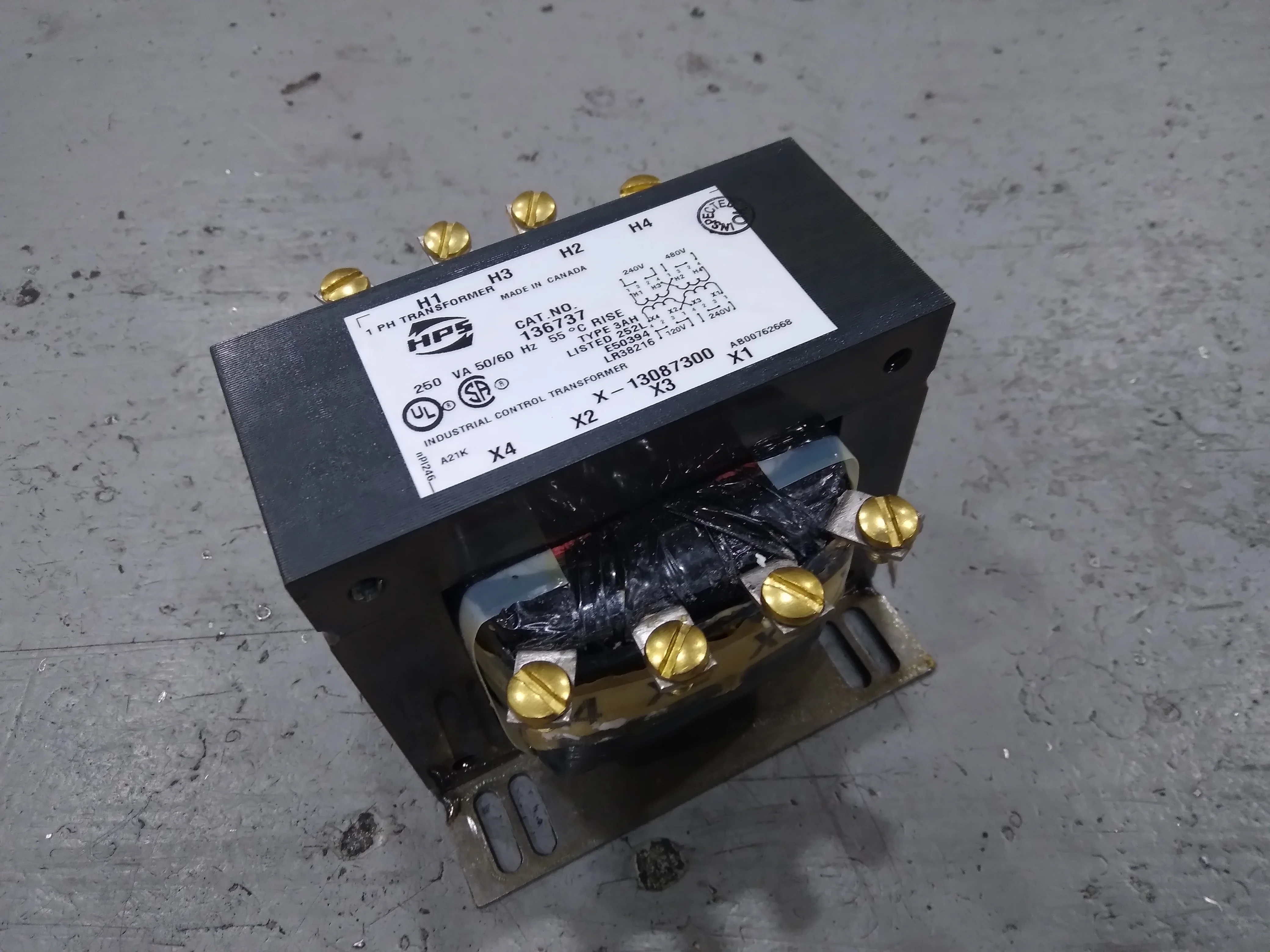 250 VA Transformer Primary Voltage:240/480 Secondary:120/240, 50/60 Hertz - Image 6