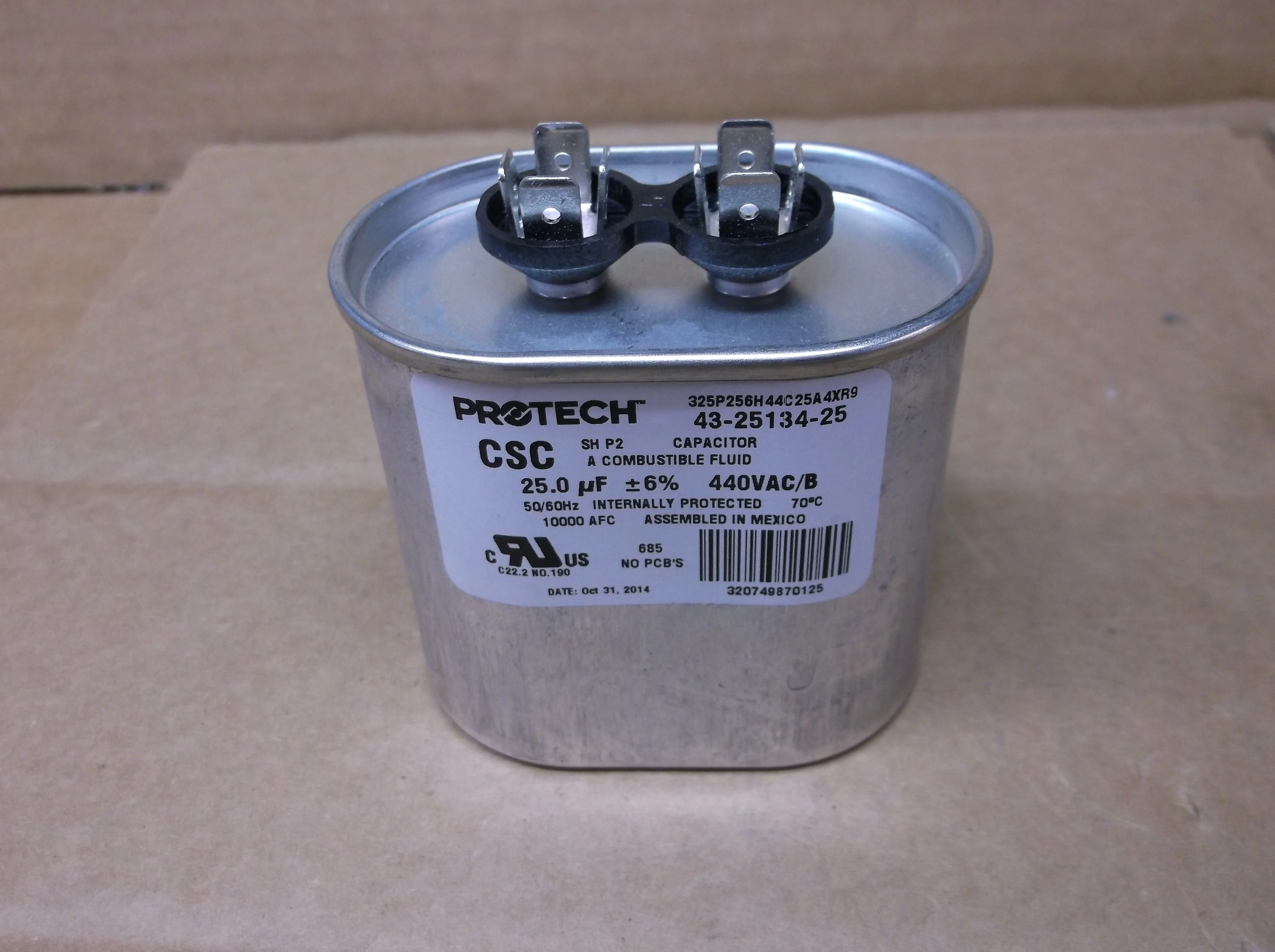 25UF x 440VAC Oval Run Capacitor
