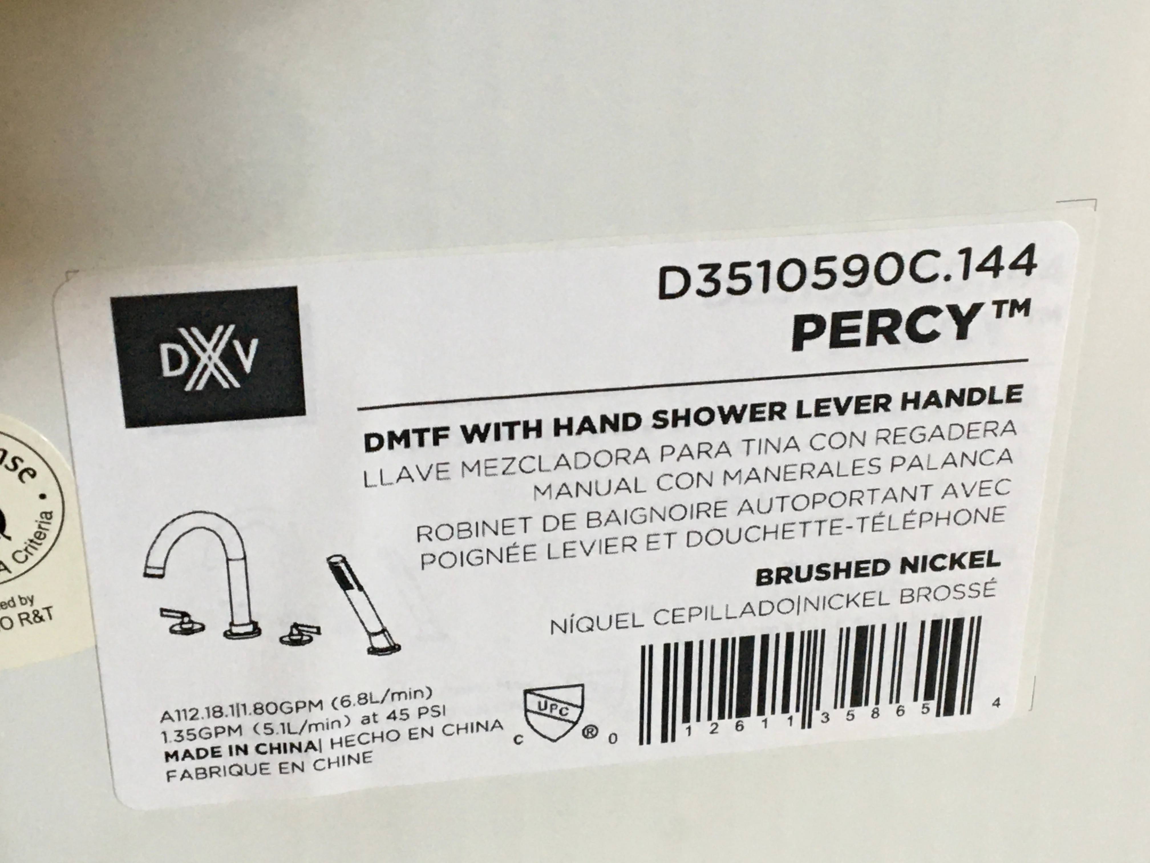 2-Handle Deck Mount Bathtub Faucet With Hand Shower And Lever Handles - Image 4