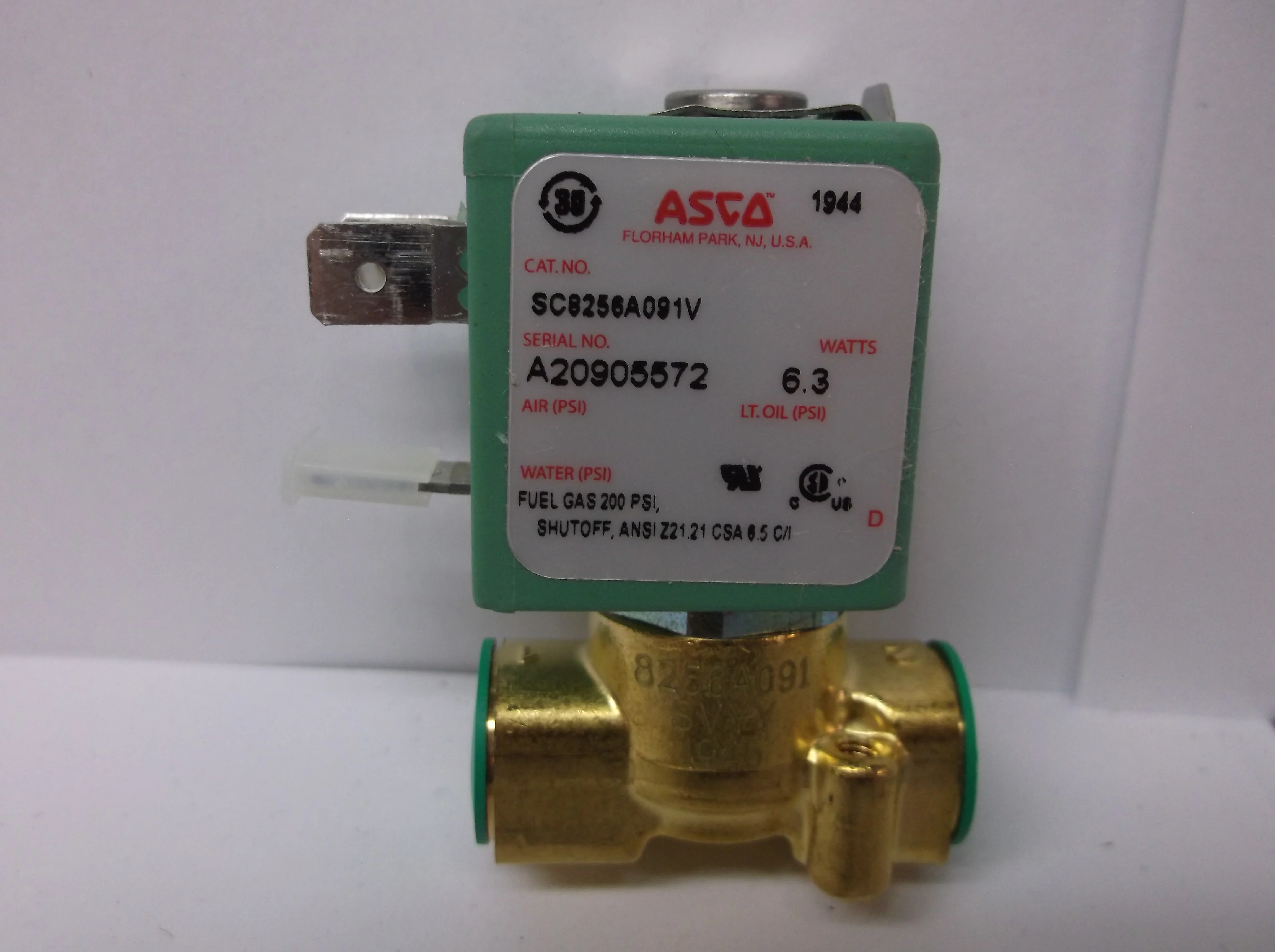 2-WAY DIRECT-ACTING SOLENOID VALVE VOLT:24,HERTZ:60, 1/8" NPT