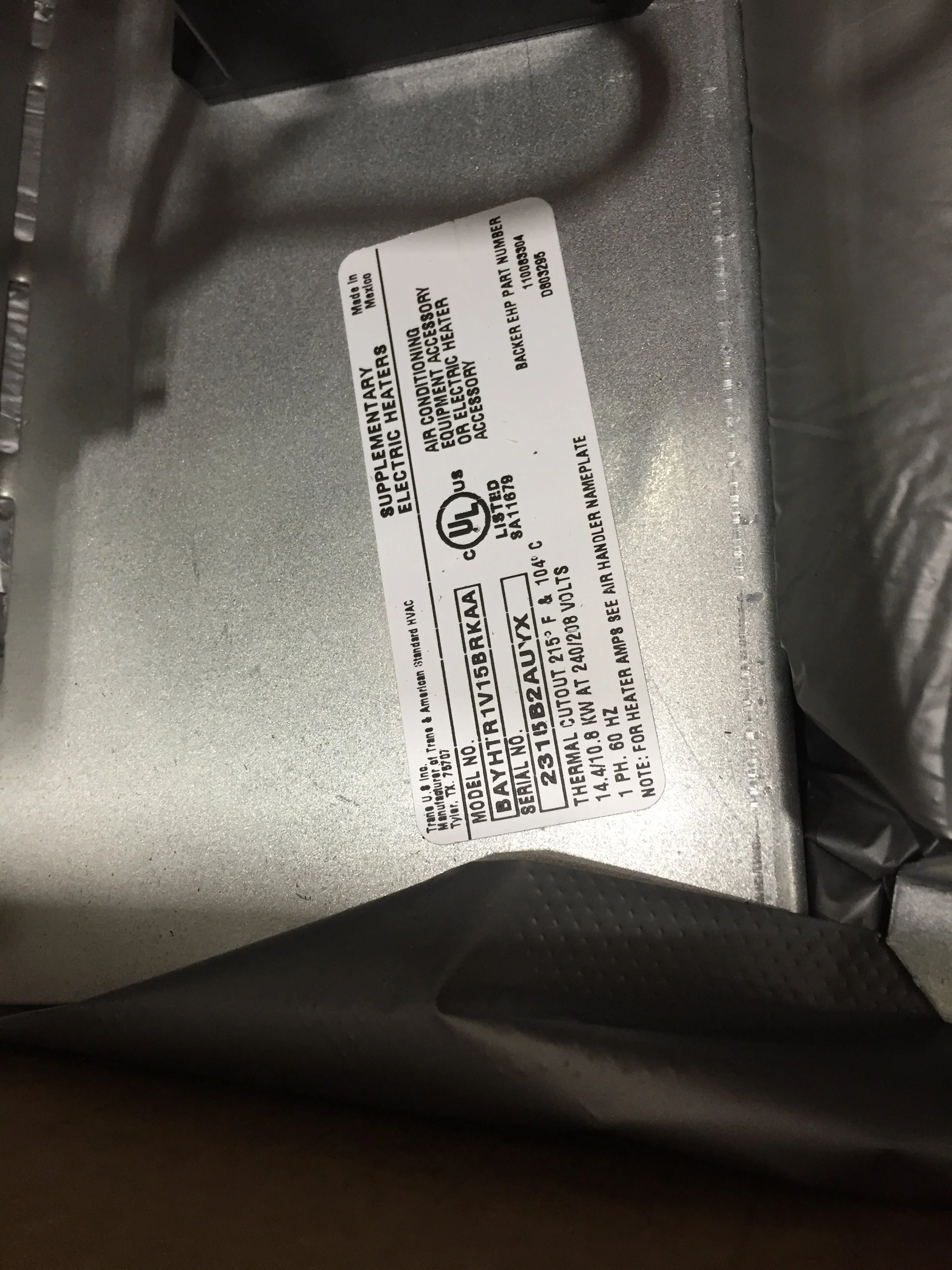 3.5 Ton Convertible Packaged AC Unit, 13.4 SEER2, R410A and 15 Kw Heat Kit W/2 60 Amp Breakers - Image 5