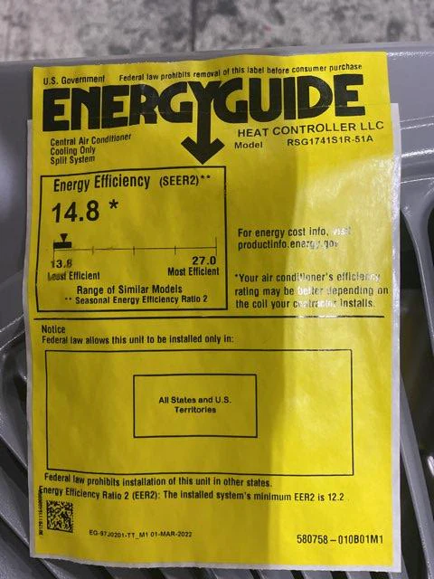 3.5 Ton Single-Stage Split-System Air Conditioner 208-230/60/1 R410A 17 SEER - Image 3