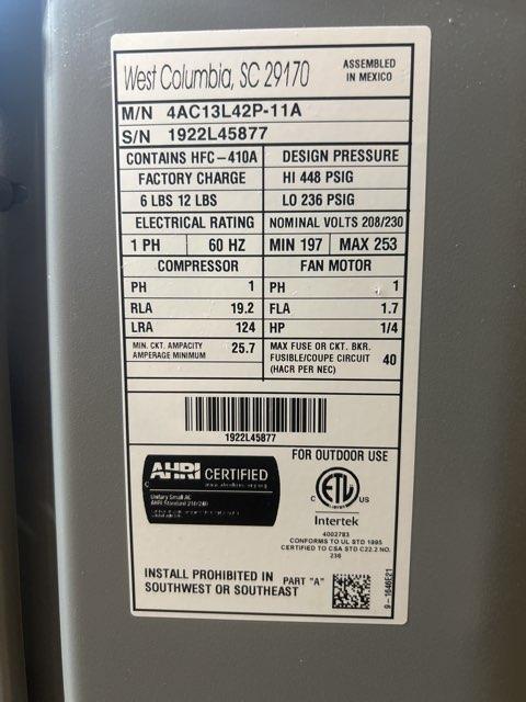 3.5 Ton Split-System Air Conditioner 13 SEER 208-230/60/1 R-410A - Image 5