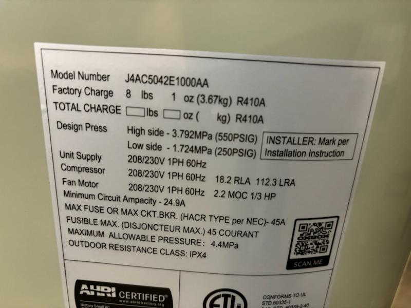 3.5 Ton Split-System Air Conditioner 208-230/60/1 R410A 14.3 Seer - Image 4