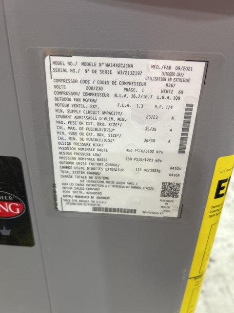 3.5 Ton Split-System Air Conditioner 208-230/60/1 R410A 14 SEER - Image 2