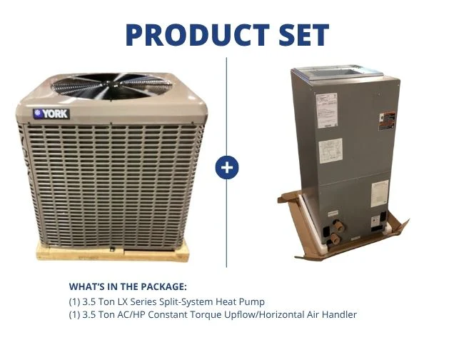 3.5 Ton Split-System Heat Pump 208-230/60/1, 16 SEER and 3.5 Ton Upflow/Horizontal Air Handler