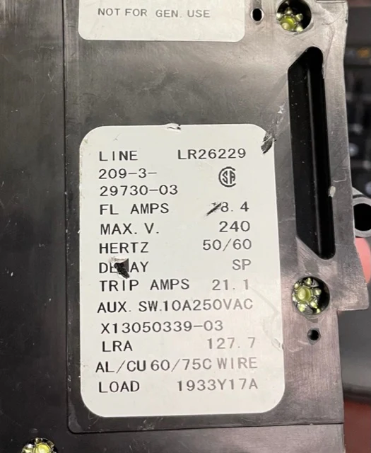 3 Pole 18.4 Amp 209 Multi-Pole Series Hydraulic Magnetic Circuit Breaker Protector/For Manual - Image 3