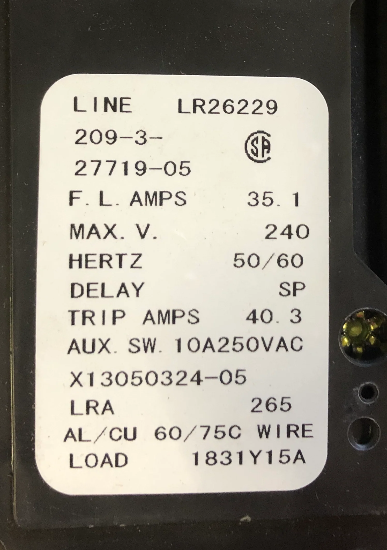 3 Pole 351 A 209 Multi-Pole Series Hyd Mag Cir Brkr Protector/For Manual Controller Applications - Image 3