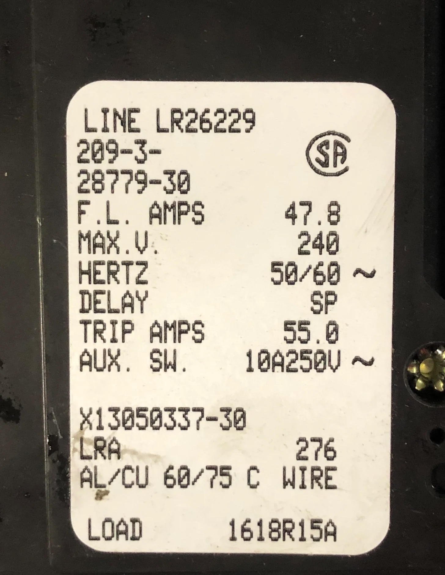 3 Pole 478 A 209 Multi-Pole Series Hyd Mag Cir Brkr Protector/For Manual Controller Applications - Image 3