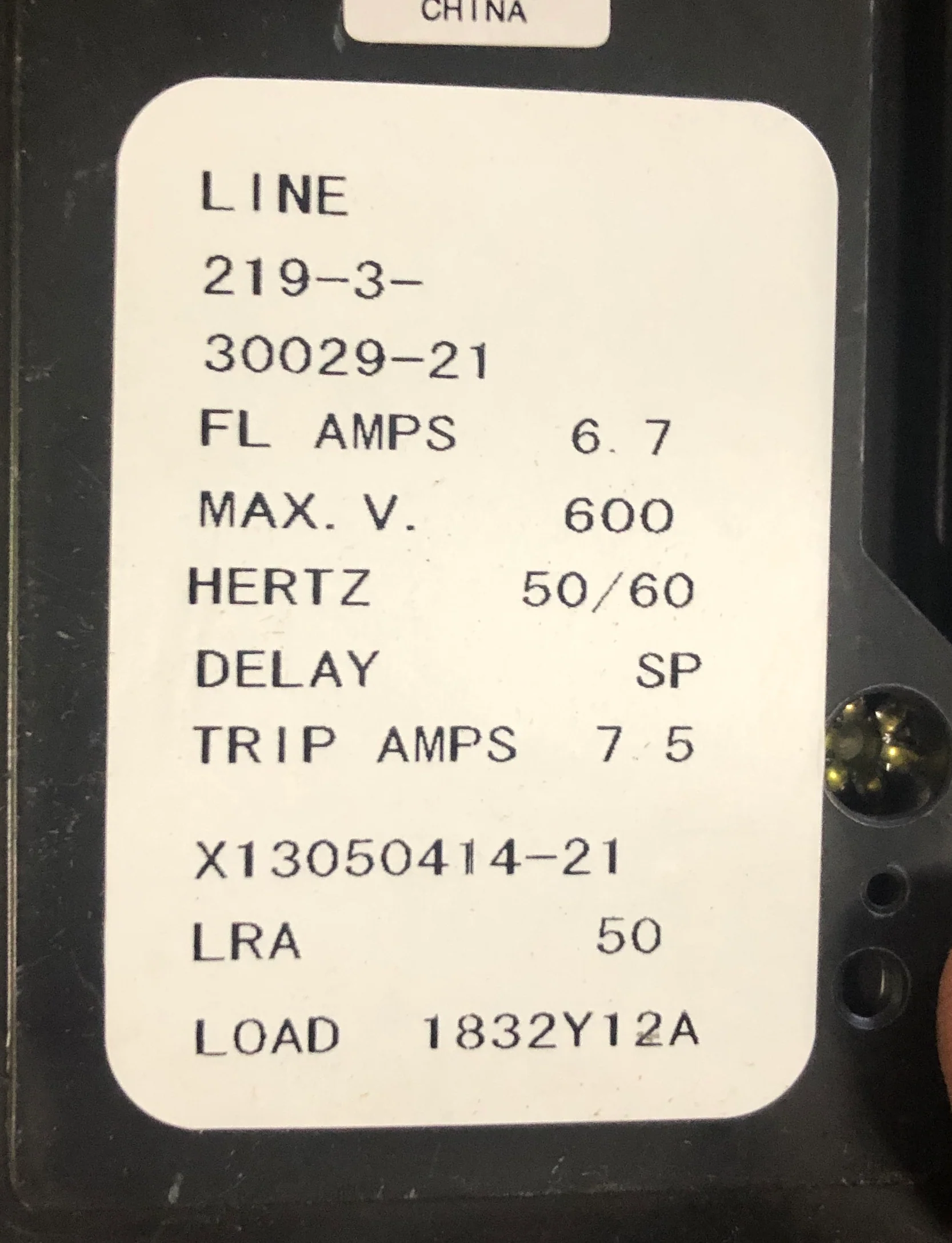 3 Pole 67 A 219 Multi-Pole Series Hyd Mag Cir Brkr Protector/For Manual Controller Applications - Image 3