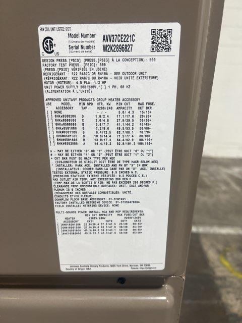 3 Ton AC/HP ECM Multiposition Communicating Fan Coil 208-230/60/1 R-22/R-410A CFM 1825 - Image 2