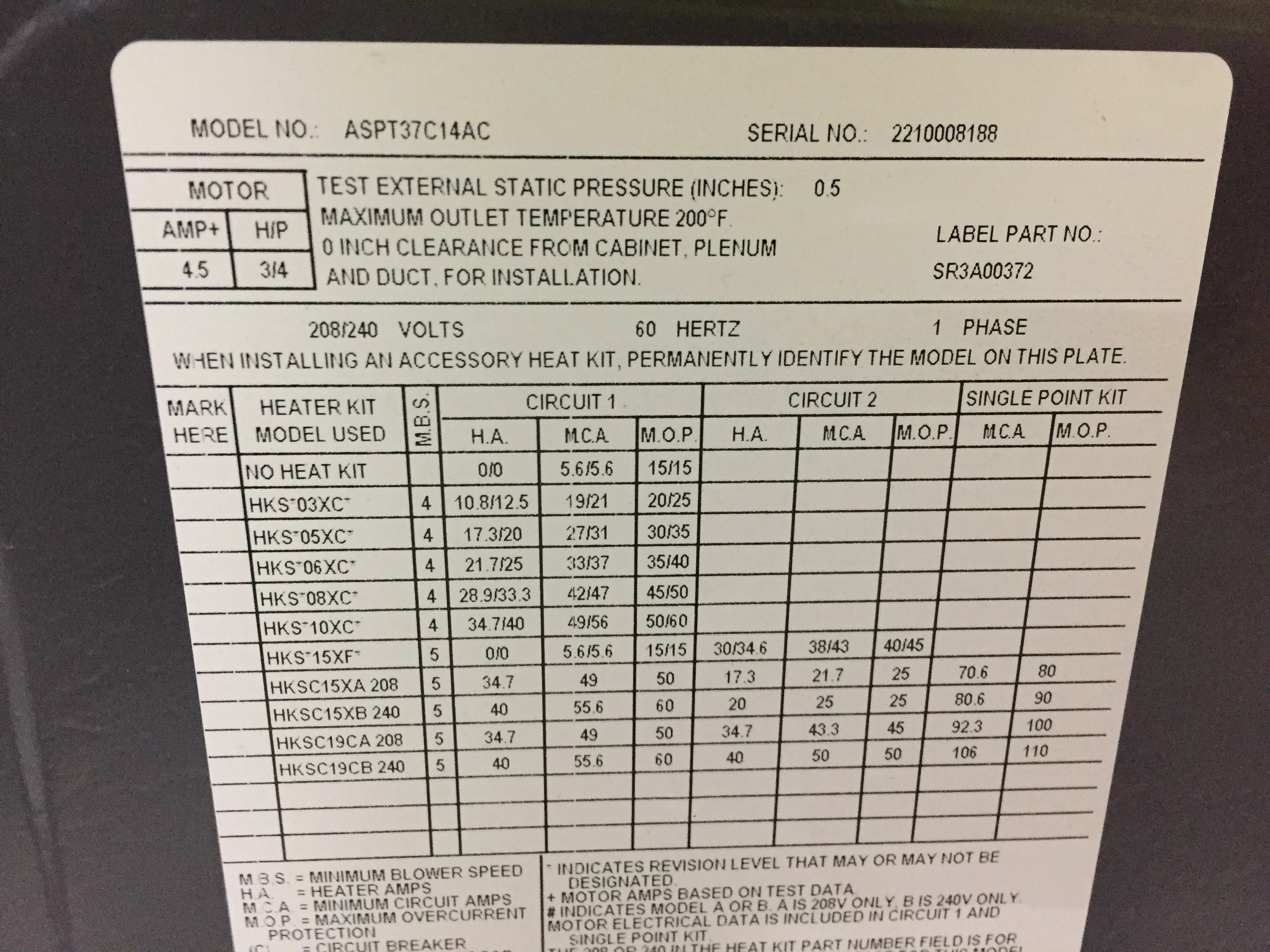 3 Ton AC/HP Multi-Position ECM Air Handler; 208-230/60/1, R-410A, CFM: 1200, 13 SEER - Image 4