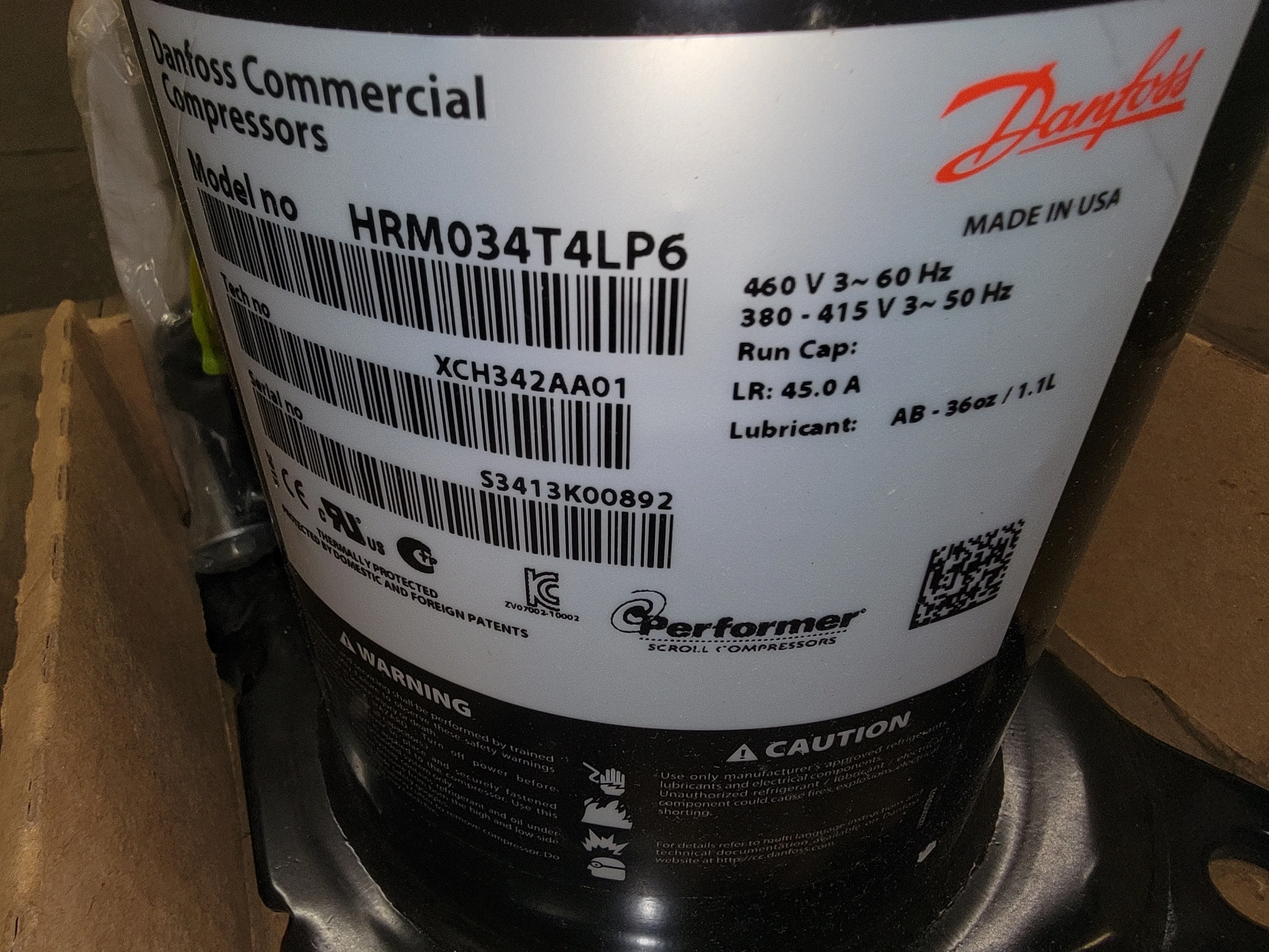 3 Ton Ac/HP High Temp R-22 Scroll Compressor, 380-415-460/50-60/3 - Image 3