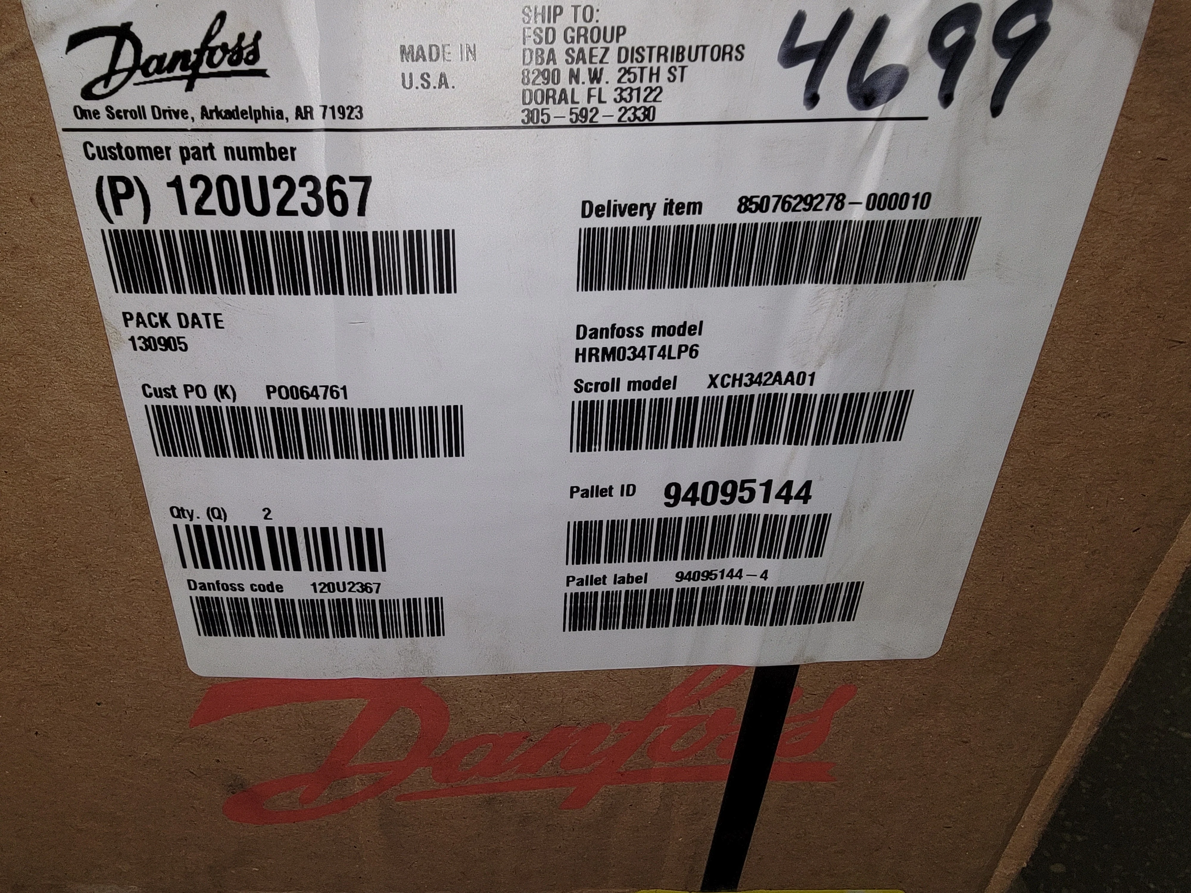 3 Ton Ac/HP High Temp R-22 Scroll Compressor, 380-415-460/50-60/3 - Image 4