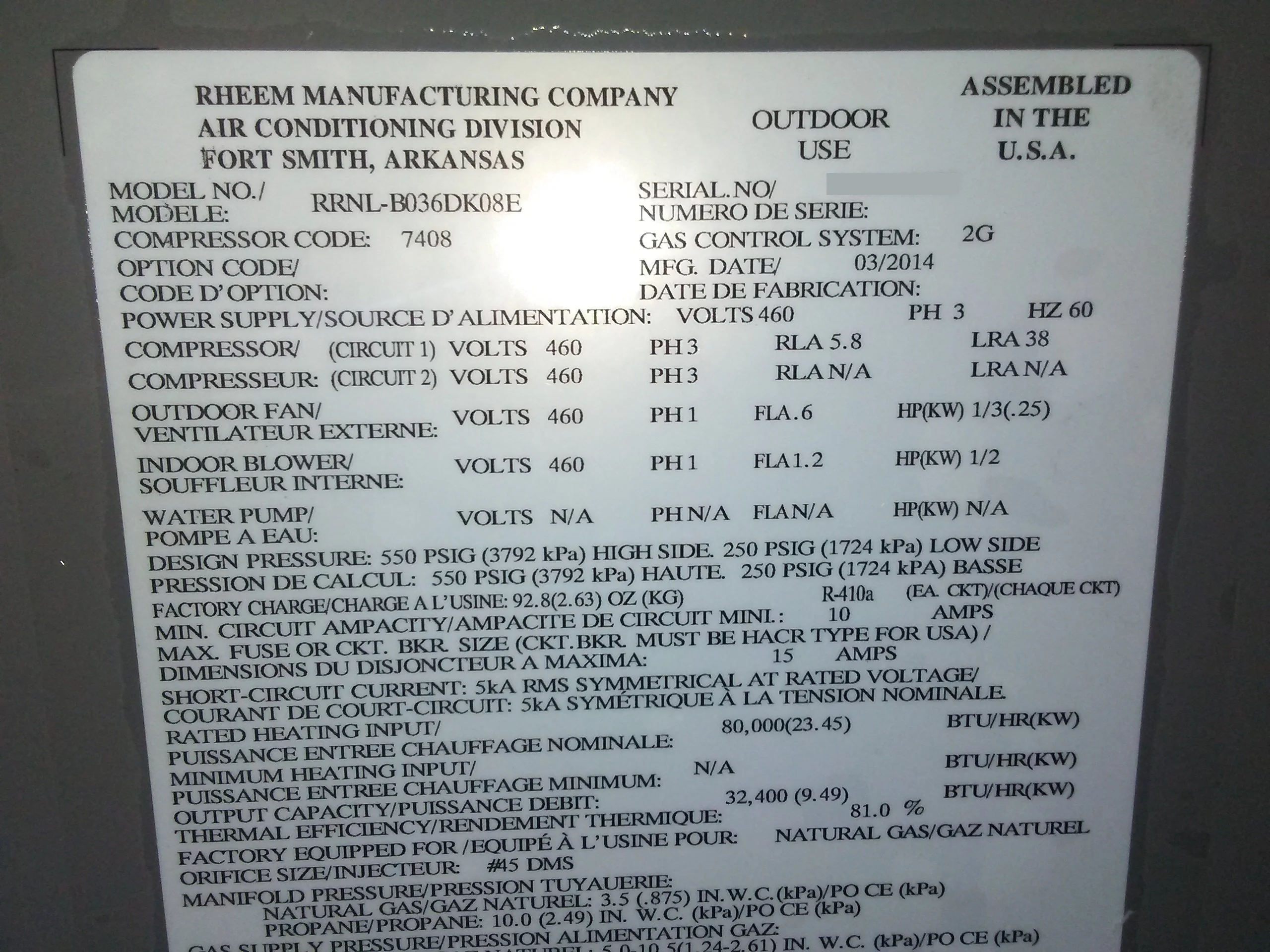 3 Ton Convertible Gas/Electric Packaged Unit 13 Seer 460/60/3 R-410A - Image 4
