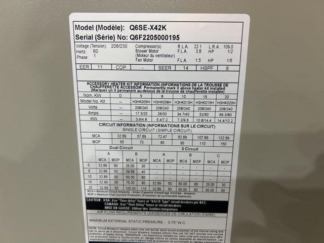 3.5 Ton Single-Stage Convertible Packaged Heat Pump Unit, 14 SEER, 208-230/60/1, R410A - Image 4