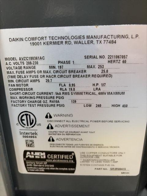 3 Ton Inverter Split-System Communicating Heat Pump 208-230/60/1 R410A 18 SEER - Image 5