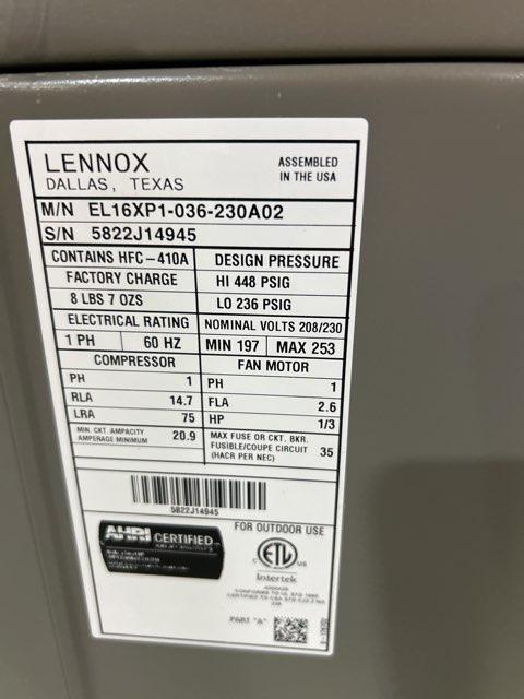 3 Ton Single-Stage Split-System Heat Pump 208-230/60/1 R410A 16 SEER - Image 4
