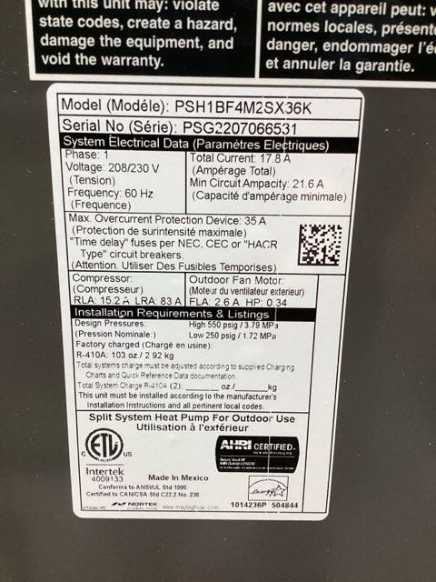 3 Ton Split System 2 Stage Heat Pump 208-230/60/1 R-410A 16 SEER - Image 5
